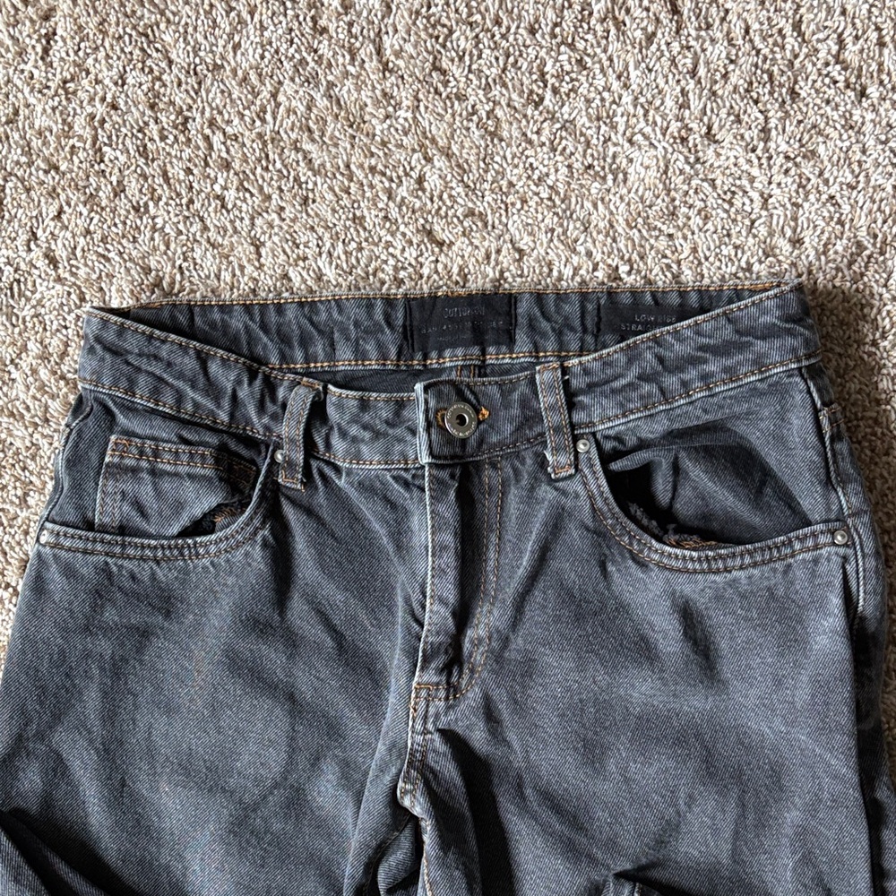 Stylish Gray black cotton on Denim Jeans